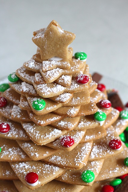 クッキーで作ったクリスマスツリー